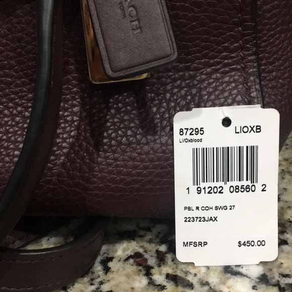 Coach burgundy purse. Gorgeous for fall/winter. - Picture 5 of 8